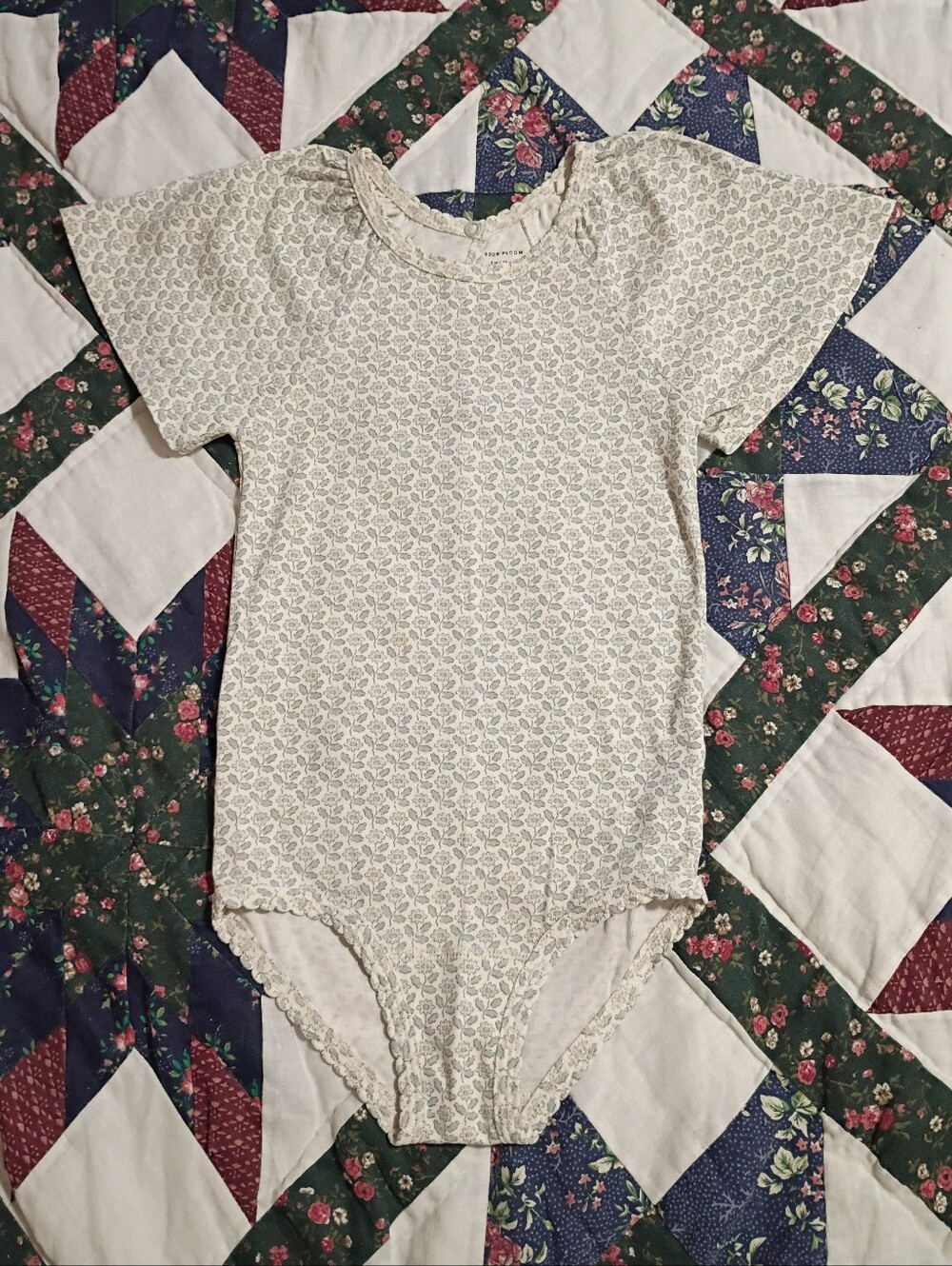 Soor Ploom Stencil Bodysuit Organic Pima Cotton 6Y NWOT